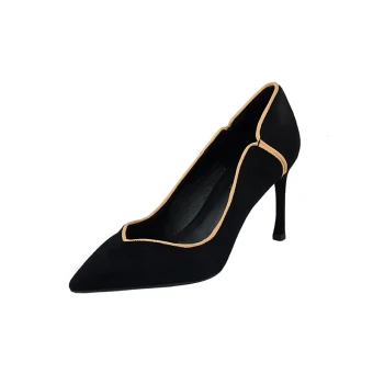 Chic Beautiful Black Prom Suede Pumps 2021 Leather 6 Cm Stiletto Heels Pointed Toe High Heels