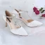Charming Ivory Satin Wedding Shoes 2021 Rhinestone T-Strap 8 cm Stiletto Heels Pointed Toe Wedding High Heels