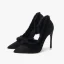 Schöne Schwarz Strassenmode Plüsch Wildleder Damenschuhe 2021 10 cm Stilettos Spitzschuh Offene Seite Hochhackige