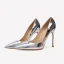 Mode Argenté Cocktail Cuir Escarpins 2021 Cuir Verni 10 cm Talons Aiguilles Talons Hauts À Bout Pointu Escarpins