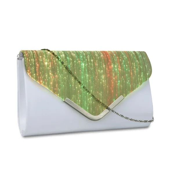 Eye-catching Illuminated Black LED Glitter Clutch Bags 2021 Christmas Rave Club Evening Party