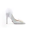 Charmig Glittrande Silver Rhinestone Pärla Brudskor 2021 Rosett Läder 10 cm Stilettklackar Spetsiga Bröllop Högklackade Pumps