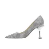 Sparkly Silver Star Sequins Wedding Shoes 2021 Leather 8 cm Stiletto Heels High Heels Pointed Toe Wedding Pumps