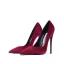 Elegant Burgundy Office OL Satin Suede Pumps 2021 10 cm Stiletto Heels Pointed Toe High Heels
