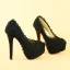 Sexy Black Rave Club Lace Flower Pearl Pumps 2021 14 cm Stiletto Heels Pointed Toe High Heels Pumps