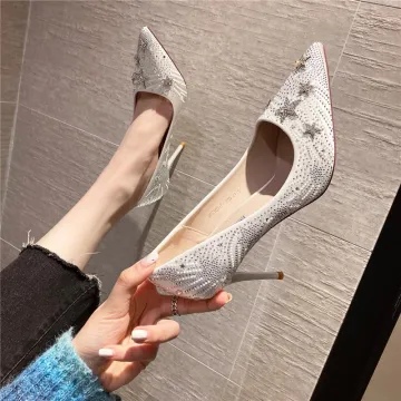 Sjarmerende Svart Aften Stjerne Rhinestone Pumps 2021 8 Cm Stiletthæler Høyhælte Spisse Pumps