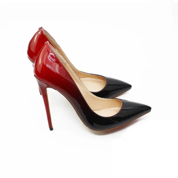 Charmant Feest Rode Gradiëntkleur Pumps 2021 10 Cm Naaldhakken Stiletto Hoge Hakken Spitse Neus Pumps