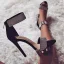 Sexy Schwarz Abend Strass Sandalen Damen 2021 Knöchelriemen 11 cm Stilettos Peeptoes Hochhackige