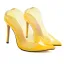 Sexy Yellow Cocktail Party Transparent Pumps 2021 11 cm Stiletto Heels High Heels Pointed Toe Pumps