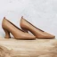 Fashion Brown Office OL Pumps 2021 Leather 6 cm Thick Heels Pointed Toe High Heels