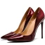 Schöne Burgunderrot Cocktail Lackleder Pumps 2021 Leder 12 cm Stilettos Hochhackige Spitzschuh Pumps