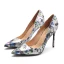 Ethnic White Printing Floral Outdoor / Garden Pumps 2021 Leather 10 cm Stiletto Heels High Heels Pointed Toe Pumps