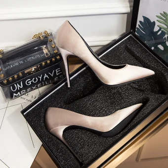 Chic Belle Nues Bureau Ol Escarpins 2021 Cuir 10 Cm Talons Aiguilles À Bout Pointu Talons Hauts Escarpins