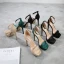Sexy Noire Cocktail Sandales Femme 2021 Bride Cheville Imperméables 12 cm Talons Aiguilles Peep Toes / Bout Ouvert Talons Hauts