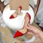 Schöne Transparent Rot Cocktail Pumps 2021 8 cm Stilettos Hochhackige Spitzschuh Pumps