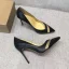 Schöne Schwarz Cocktail Durchbohrt Pumps 2021 Hochhackige 10 cm Stilettos Spitzschuh Pumps