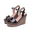 Mode Noire Vêtement de rue Perle Sandales Femme 2021 Bride Cheville 11 cm Compensées Peep Toes / Bout Ouvert Sandales Talons Hauts