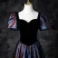 Vintage / Retro Black Starry Sky Multi-Colors Prom Dresses 2025 A-Line / Princess Square Neckline Short Sleeve Backless Floor-Length / Long Prom Formal Dresses