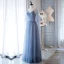 Modern / Fashion Ocean Blue Evening Dresses  2018 A-Line / Princess Glitter Spaghetti Straps Backless Sleeveless Floor-Length / Long Formal Dresses