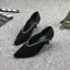 Vintage Schwarz Freizeit Leder Strass Pumps 2021 7 cm Stilettos Hochhackige Spitzschuh Pumps