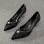 Schöne Schwarz Freizeit Leder Pumps 2021 6 cm Stilettos Spitzschuh Hochhackige Pumps