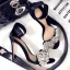 Sexy Noire Soirée Faux Diamant Sandales Femme 2021 10 cm Talons Aiguilles Bride Cheville Peep Toes / Bout Ouvert Talons Hauts Sandales