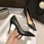 Mode Noire Vêtement de rue Cuir Escarpins 2021 10 cm Talons Aiguilles Talons Hauts À Bout Pointu Escarpins
