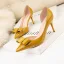 Chic / Beautiful Black Evening Party Bow Open Side Womens Shoes 2021 7 cm Stiletto Heels Pointed Toe High Heels