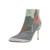 Sparkly Royal Blue Multi-Colors Evening Party Rhinestone Ankle Womens Boots 2021 High Heels 10 cm Stiletto Heels Pointed Toe Boots