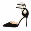 Chic / Belle Noire Cocktail Daim Sandales Femme 2021 Bride Cheville 10 cm Talons Aiguilles À Bout Pointu Sandales Talons Hauts