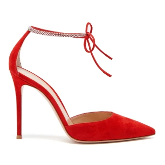 Sexy Red Cocktail Party Womens Sandals 2021 Rhinestone Ankle Strap 10 Cm Stiletto Heels Pointed Toe Sandals High Heels