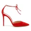 Sexy Red Cocktail Party Womens Sandals 2021 Rhinestone Ankle Strap 10 cm Stiletto Heels Pointed Toe Sandals High Heels