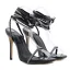 Römisch Sexy Schwarz Cocktail Flechten Strass Knöchelriemen Sandalen Damen 2021 12 cm Stilettos Peeptoes Sandaletten Hochhackige