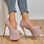 Sexy Rougissant Rose Cocktail Sandales Femme 2021 Imperméables 16 cm Super Talons Aiguilles Peep Toes / Bout Ouvert Sandales Talons Hauts