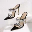 Sexy Noire Cocktail Faux Diamant Sandales Femme 2021 12 cm Talons Aiguilles Peep Toes / Bout Ouvert Talons Hauts Sandales