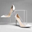 Sexy Transparent Weiß Abend Pumps 10 cm Stilettos 2021 Spitzschuh Pumps Hochhackige