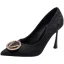 Mode Noire Soirée Faux Diamant Escarpins 2021 9 cm Talons Aiguilles À Bout Pointu Escarpins Talons Hauts