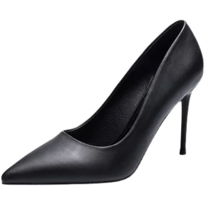 Simple Noire Bureau Ol Escarpins 2021 9 Cm Talons Aiguilles À Bout Pointu Escarpins Talons Hauts