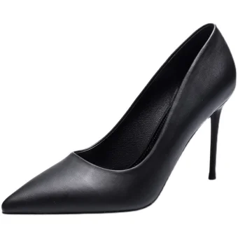 Simple Noire Bureau Ol Escarpins 2021 9 Cm Talons Aiguilles À Bout Pointu Escarpins Talons Hauts