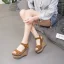 Chic / Beautiful Brown Street Wear Waterproof Womens Sandals 2021 Ankle Strap 11 cm Wedges Open / Peep Toe Sandals High Heels