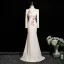 Vintage / Retro Ivory Lace Flower Evening Dresses 2025 Trumpet / Mermaid High Neck Long Sleeve Sweep Train Evening Party Formal Dresses