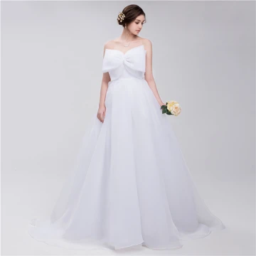Chic Belle Noire Robe De Mariée 2018 Princesse Organza Noeud Bustier Dos Nu Sans Manches Longue Mariage