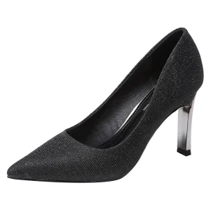 Scintillantes Noire Glitter Soirée Escarpins 2021 8 Cm Talons Aiguilles À Bout Pointu Escarpins Talons Hauts