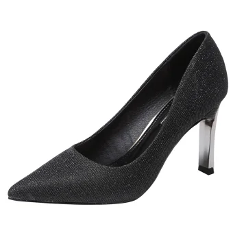 Scintillantes Noire Glitter Soirée Escarpins 2021 8 Cm Talons Aiguilles À Bout Pointu Escarpins Talons Hauts