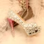 Scintillantes Argenté Faux Diamant Chaussure De Mariée 2021 14 cm Talons Aiguilles Peep Toes / Bout Ouvert Mariage Talons Hauts