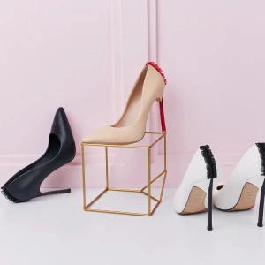 Mode Noire Cocktail Escarpins Talons Hauts 2021 Cuir 10 Cm Talons Aiguilles À Bout Pointu Escarpins