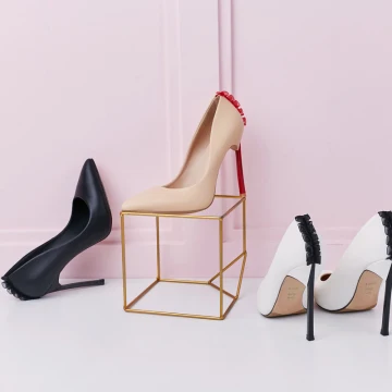 Mode Noire Cocktail Escarpins Talons Hauts 2021 Cuir 10 Cm Talons Aiguilles À Bout Pointu Escarpins