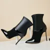 Fashion Black Street Wear Ankle Womens Boots 2021 10 cm Stiletto Heels Pointed Toe Boots High Heels