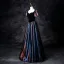 Vintage / Retro Black Starry Sky Multi-Colors Prom Dresses 2025 A-Line / Princess Square Neckline Short Sleeve Backless Floor-Length / Long Prom Formal Dresses