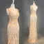 Luxury / Gorgeous Champagne Evening Dresses  2018 Trumpet / Mermaid Beading Tassel U-Neck Backless Sleeveless Floor-Length / Long Formal Dresses